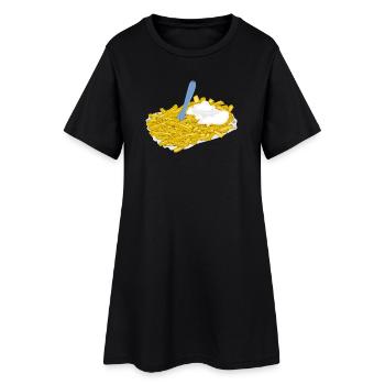 pommes frites - Robe T-shirt Femme - noir - Devant