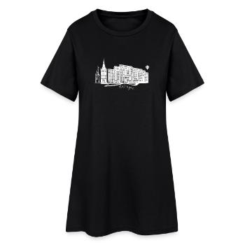 Ratingen Design - Frauen T-Shirt-Kleid - Schwarz - Vorne