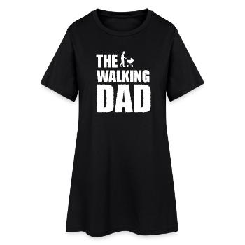 The Walking Dad – Papa mit Kinderwagen - Frauen T-Shirt-Kleid - Schwarz - Vorne