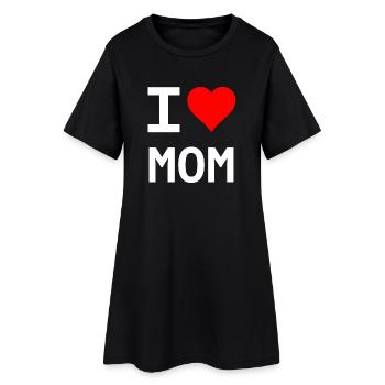 J’aime Maman – Cœur pour Maman - Robe T-shirt Femme - noir - Devant