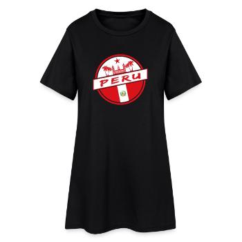 Peru circle in the national colors - Women’s T-Shirt Dress - black - Front