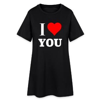 I Love You Heart Design - Women’s T-Shirt Dress - black - Front