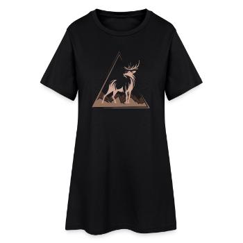 Deer Deer Cadeau de Noël - Robe T-shirt Femme - noir - Devant
