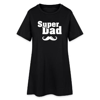 Super papa barbe papa cool logo icône disant - Robe T-shirt Femme - noir - Devant