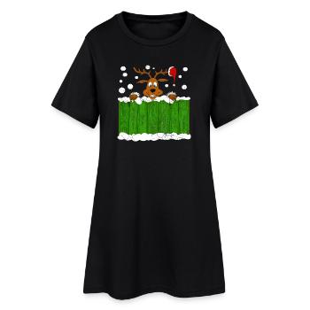 Rennes de Noël - Robe T-shirt Femme - noir - Devant