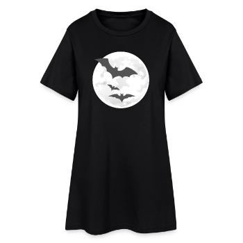 Nachtflug der Fledermäuse - Frauen T-Shirt-Kleid - Schwarz - Vorne