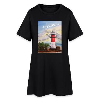 EG Büsum I Vacances I Phare I Mer du Nord I Mer - Robe T-shirt Femme - noir - Devant