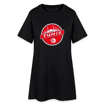 Tunis design avec mosquée / tunisie - Robe T-shirt Femme - noir - Devant
