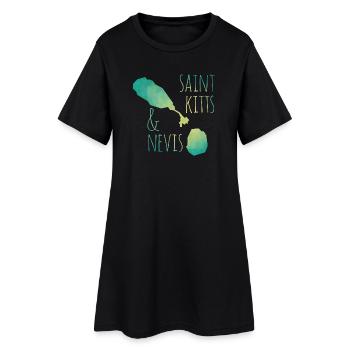 Saint Kitts and Nevis - Frauen T-Shirt-Kleid - Schwarz - Vorne