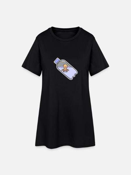 Oktopus - Frauen T-Shirt-Kleid - Schwarz