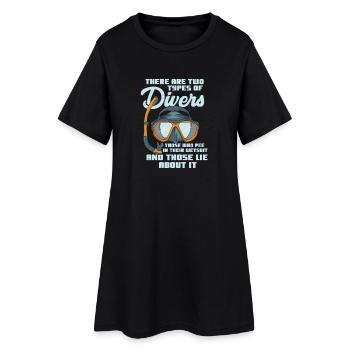 Plongée Sous-marine Cadeau - Robe T-shirt Femme - noir - Devant