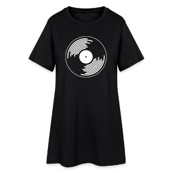 vinyl platten schallplatte hip hop tape dj deejay - Frauen T-Shirt-Kleid - Schwarz - Vorne