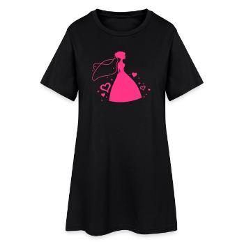 herzen braut hochzeit - Frauen T-Shirt-Kleid - Schwarz - Vorne