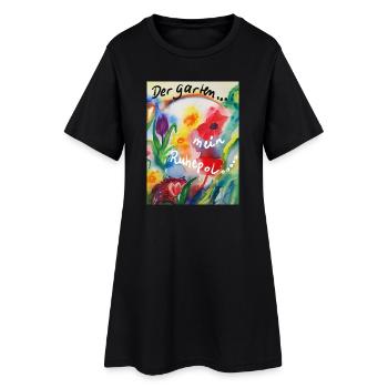 EG Blumen ITulpen I Der Garten I flowers I present - Frauen T-Shirt-Kleid - Schwarz - Vorne