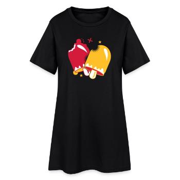 deux glaces délicieuses sur le style - Robe T-shirt Femme - noir - Devant