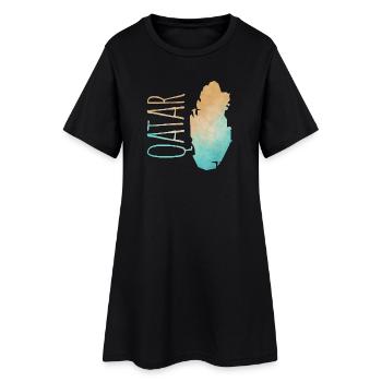 Qatar - Frauen T-Shirt-Kleid - Schwarz - Vorne