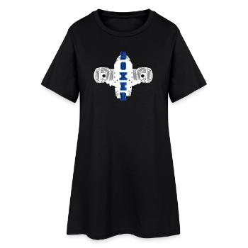 Boxer moto moto motard motard - Robe T-shirt Femme - noir - Devant