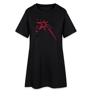 Feuerwerk mit vielen Sternen - Frauen T-Shirt-Kleid - Schwarz - Vorne