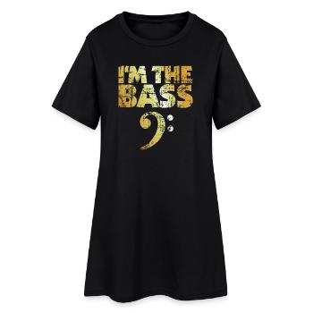 I'm the Bass (Vintage Goldgelb) - Frauen T-Shirt-Kleid - Schwarz - Vorne