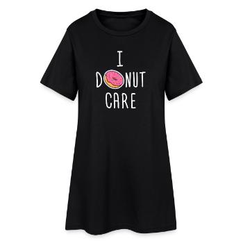 Donut cookie snacking énonciations drôles humour drôle - Robe T-shirt Femme - noir - Devant
