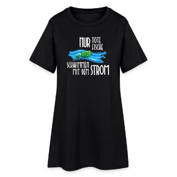 Dead Fish Stream Mainstream Funny Sayings Humor - Robe T-shirt Femme - noir - Devant