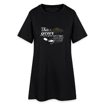 Halibut anglers in Norway/Iceland bigger boat - Women’s T-Shirt Dress - black - Front