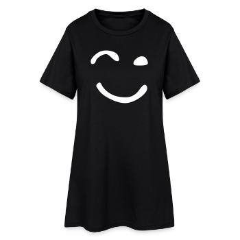 Le visage clignotant - Robe T-shirt Femme - noir - Devant