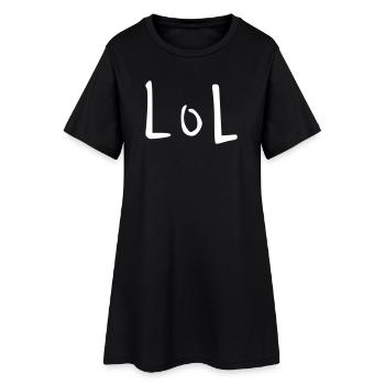 LOL - Frauen T-Shirt-Kleid - Schwarz - Vorne