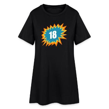 18 bunt, 18, 18. GB, volljährig - Frauen T-Shirt-Kleid - Schwarz - Vorne