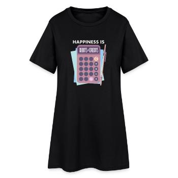 Buchhalter - Frauen T-Shirt-Kleid - Schwarz - Vorne