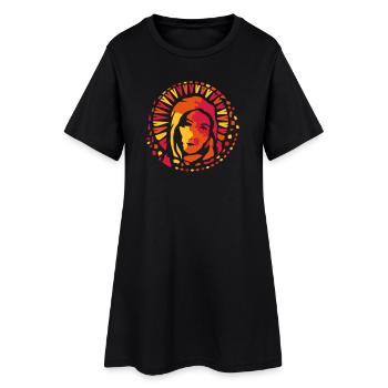 Fenêtre de l’église Style Marie Mère de Dieu - Robe T-shirt Femme - noir - Devant