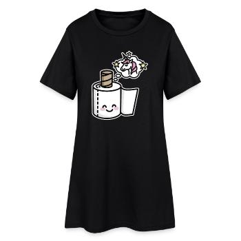 Never grow up - Unicorn toilet paper - Women’s T-Shirt Dress - black - Front