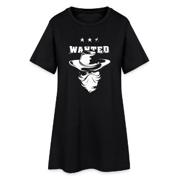 Wanted Cowboy Bandit Gangster Symbol icon Logo - Frauen T-Shirt-Kleid - Schwarz - Vorne