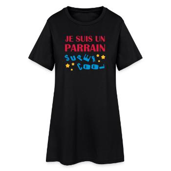Oncle / Parrain / Tonton / Naissance / Bébé - Robe T-shirt Femme - noir - Devant