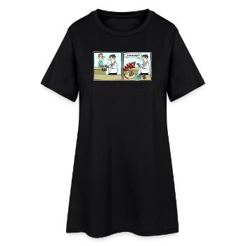Cartoon Fussball Fussballer Comic Lustig Witzig - Frauen T-Shirt-Kleid - Schwarz - Vorne