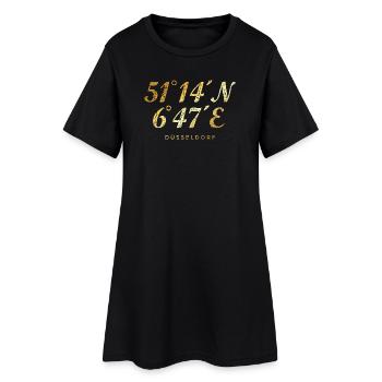 Düsseldorfer Koordinaten von Düsseldorf - Frauen T-Shirt-Kleid - Schwarz - Vorne