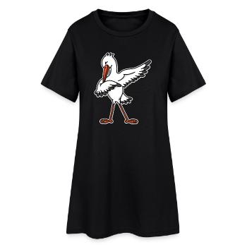 Dab dabbing annonce de grossesse de cigogne - Robe T-shirt Femme - noir - Devant
