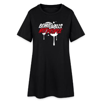 bomb walls not people graffiti - Frauen T-Shirt-Kleid - Schwarz - Vorne