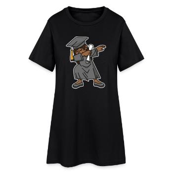 Fille noire étudiant dab diplôme école - Robe T-shirt Femme - noir - Devant