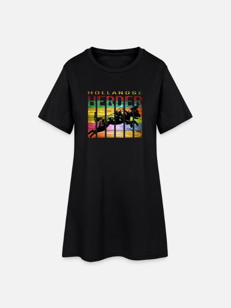 Hollandse Herder Rauhaar - Frauen T-Shirt-Kleid - Schwarz
