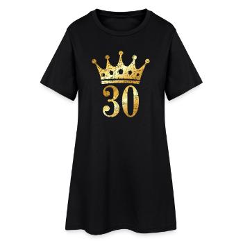 30. Geburtstag Krone (Vintage Goldgelb) - Frauen T-Shirt-Kleid - Schwarz - Vorne