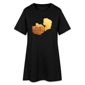 Zambia - Frauen T-Shirt-Kleid - Schwarz - Vorne