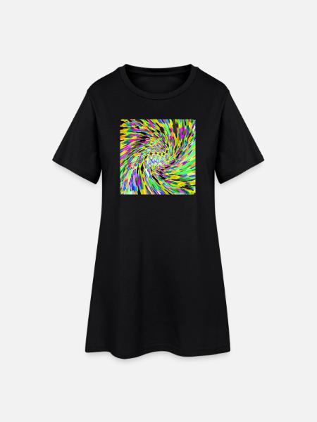 Vortex psychédélique - Robe T-shirt Femme - noir