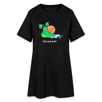 Nicht hetzen, dicke Schnecke, fett, laufen, - Frauen T-Shirt-Kleid - Schwarz - Vorne