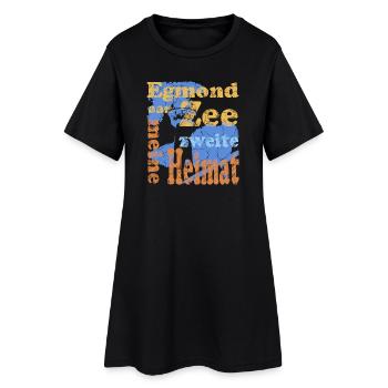 Egmond aan Zee - Frauen T-Shirt-Kleid - Schwarz - Vorne