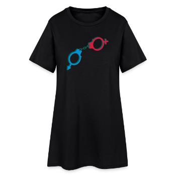 Handcuffs male and female symbol - Women’s T-Shirt Dress - black - Front