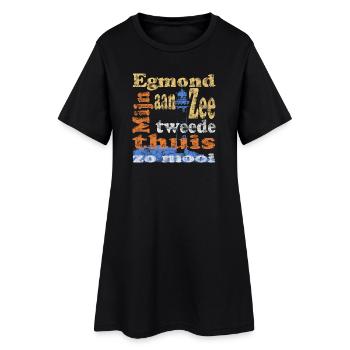 Egmond aan Zee Holland - Frauen T-Shirt-Kleid - Schwarz - Vorne