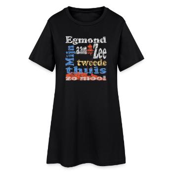 Egmond aan Zee Holland - Frauen T-Shirt-Kleid - Schwarz - Vorne