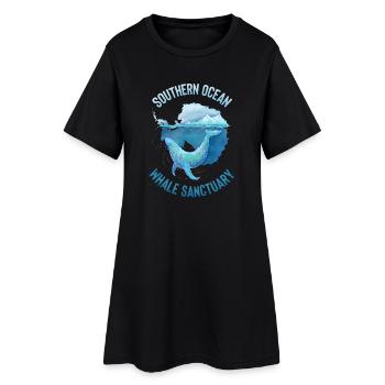 Southern Ocean Whale Sanctuary - Frauen T-Shirt-Kleid - Schwarz - Vorne