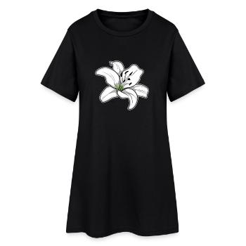 Élégante fleur de lys blanc - Robe T-shirt Femme - noir - Devant